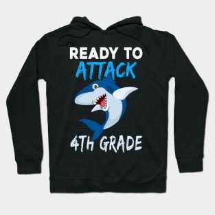 Shark Kids Ready To Attack 4th Grade Boys Back To School Hoodie